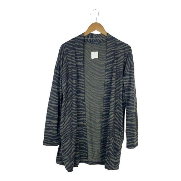 Sanctuary Womens Small Petite Black Zebra Print Open Front Cardigan Long Sleeve - Picture 2 of 9